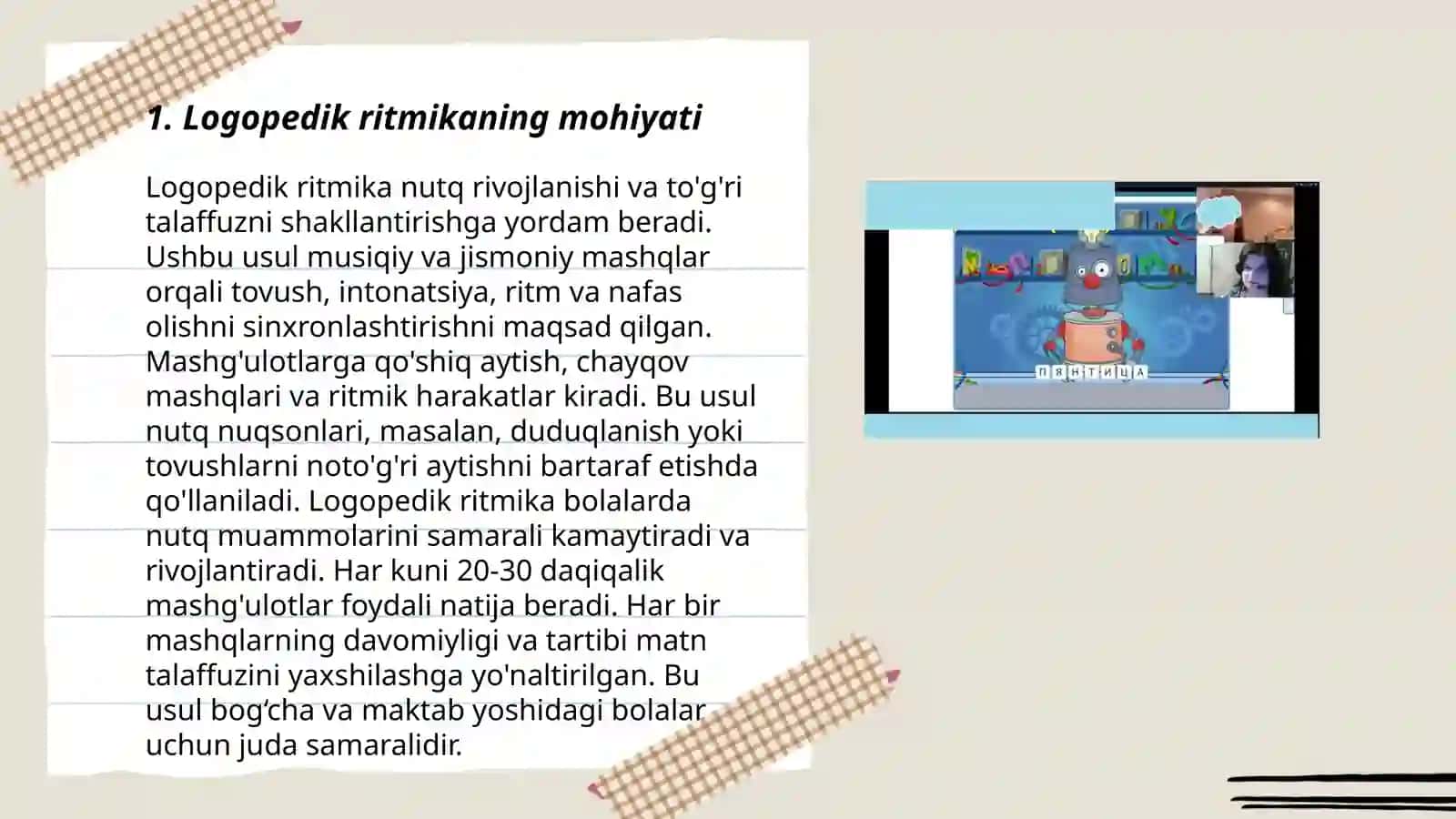 Logopedik ritmikada pedagogik tekshiruv asoslari 3
