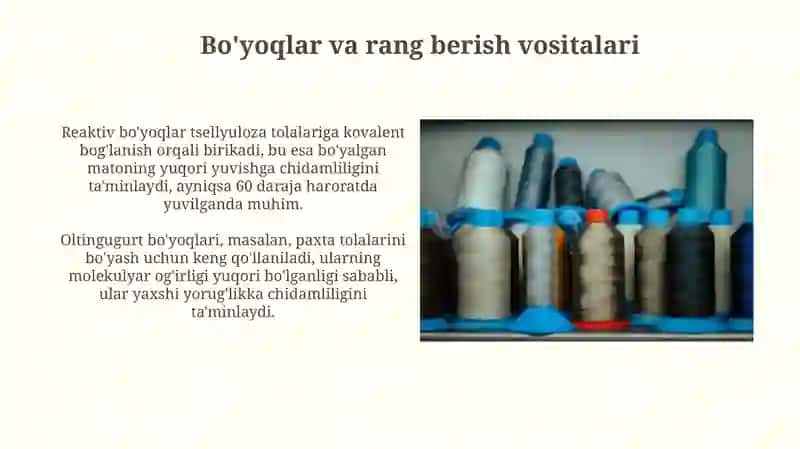 Bo'yoqlar va rang berish vositalari 3