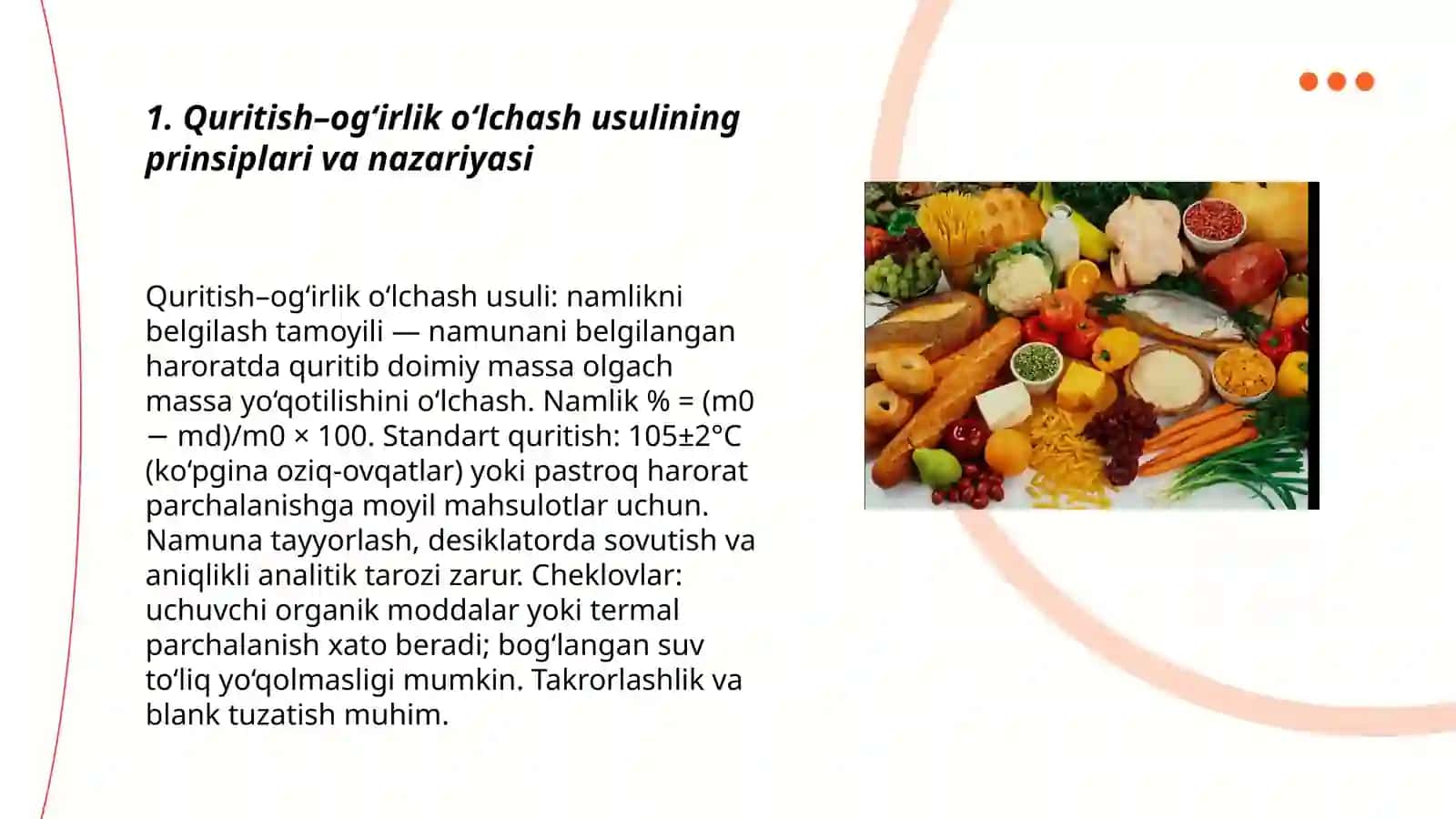 Quritish va Og‘irlik O‘lchash Usuli 3