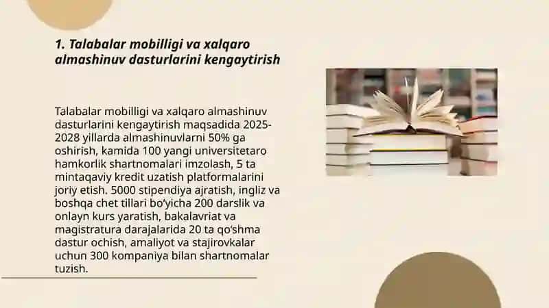 Talabalar mobilligi va xalqaro almashinuv dasturlarini kengaytirish Nurmatjonov Bobur 3