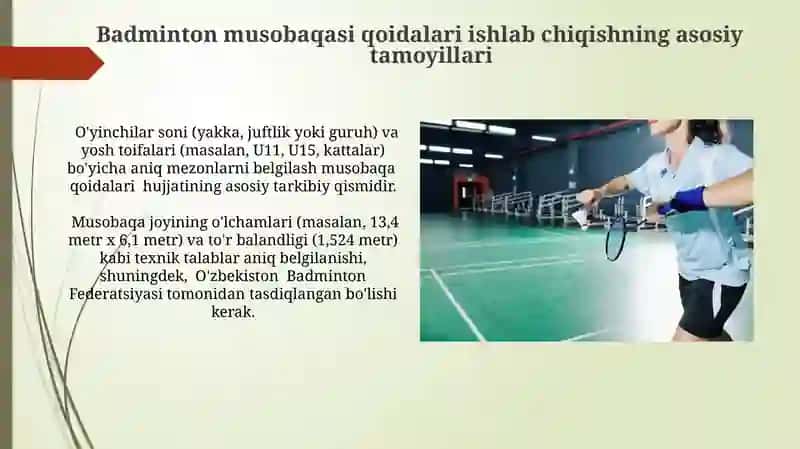 Badminton musobaqasi qoidalari 3