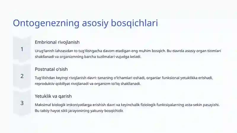 Ontogenez: Hayotning Shaxsiy Rivojlanish Yo'li 3