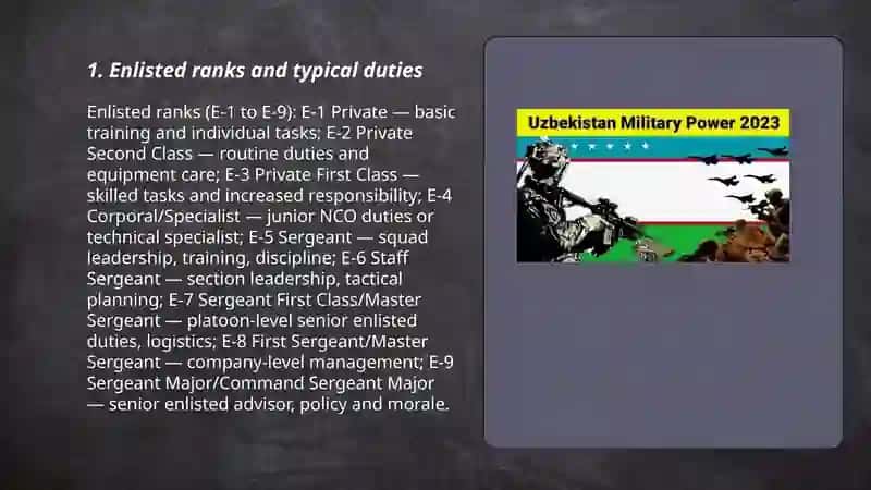 Milotary ranks and dutes 3