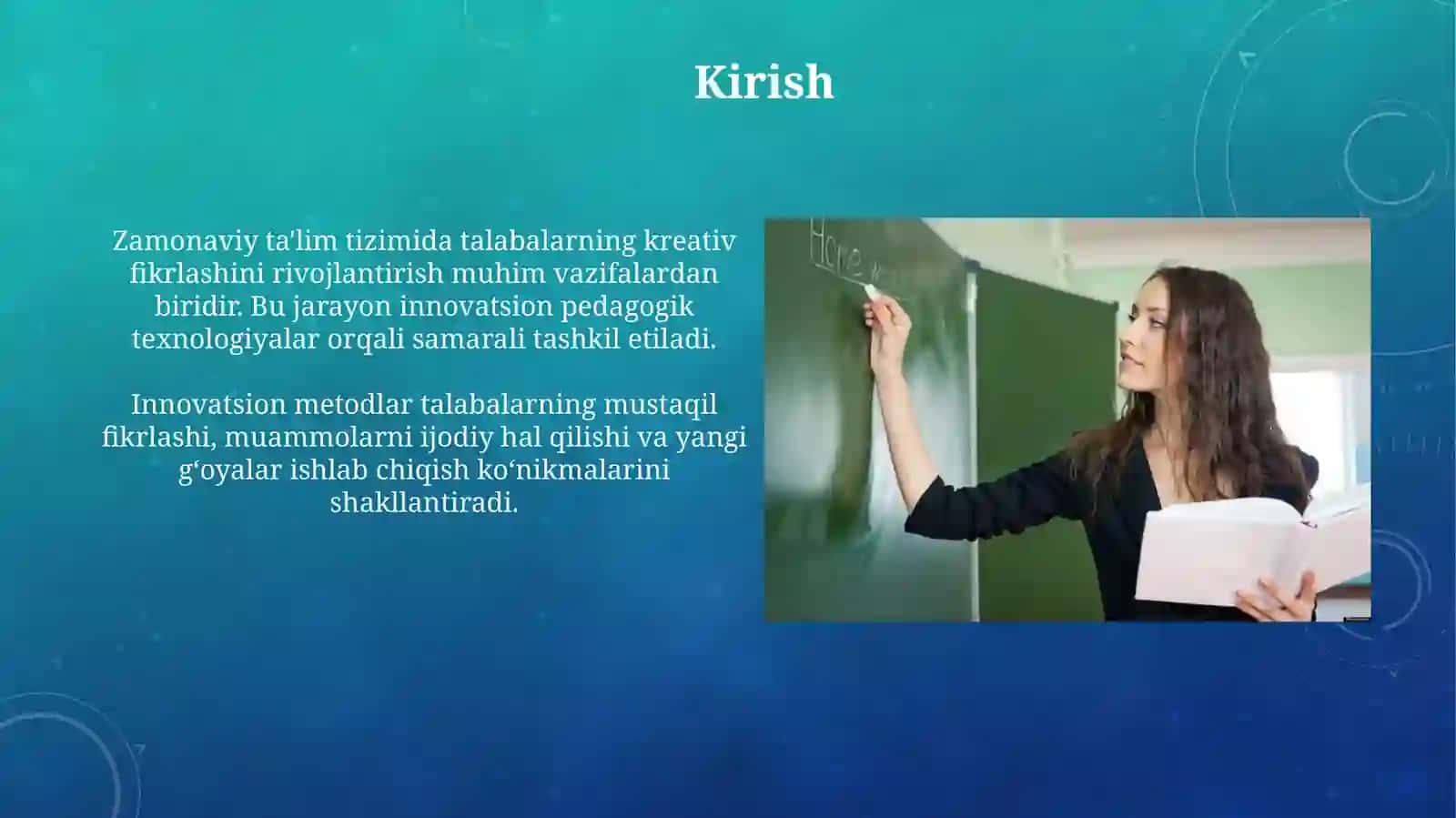 Talabalarning kreativligini rivojlantirishda innovatsion pedagogik texnologiyalardan foydalanishni takomillashtirish 3