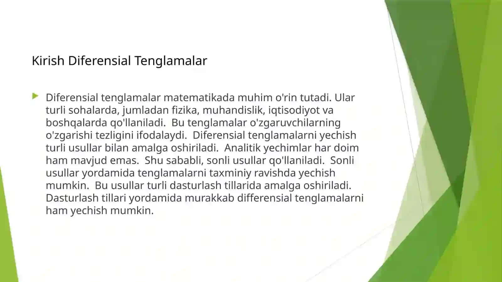 Diferensial Tenglamalar va Dasturlash Tillari 3