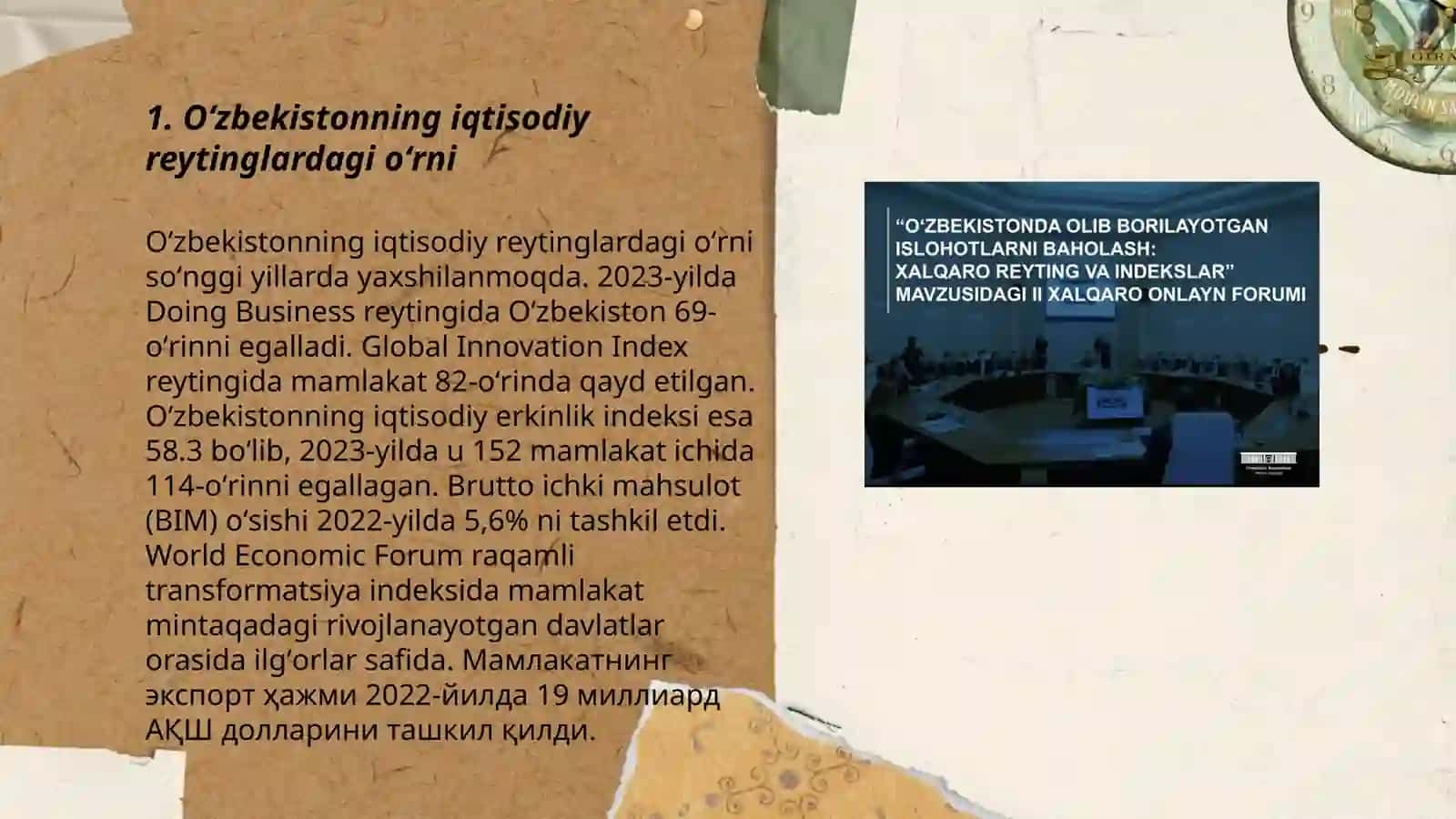 Oʻzbekiston respublikasining xalqaro reyting va indekslaridagi oʻrni va nufuzini ortib borish 3