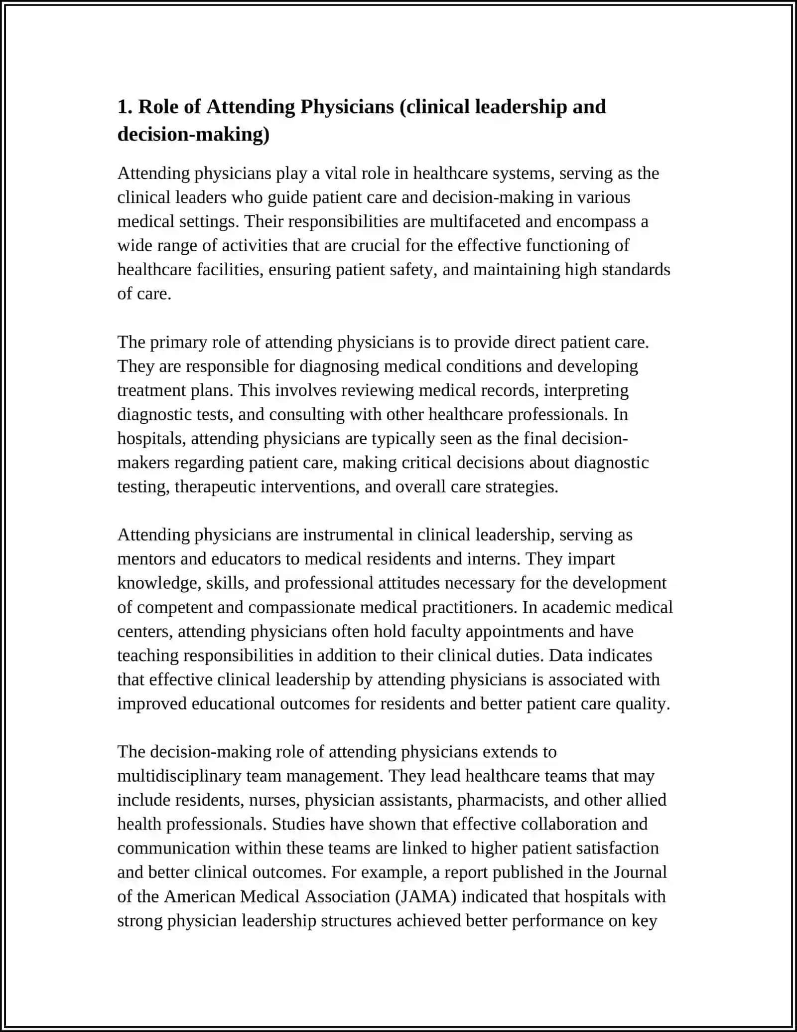 Roles in a Hospital Team 3