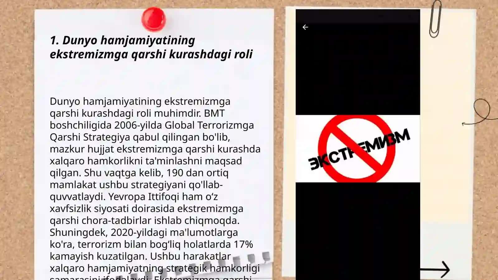 Ekstremizm va terrorizmga qarshi kurashda dunyo hamjamiyatining taʼsiri - Abduvahobova Ruxshona 3