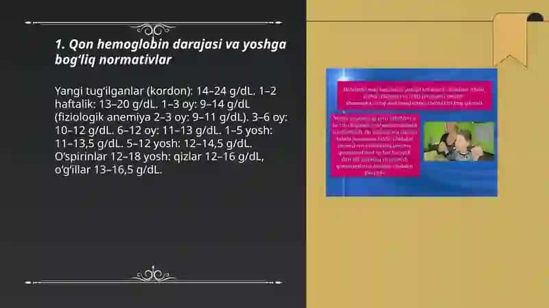 Turli yoshdagi bolalarda asosiy bioximik konstantalar 3