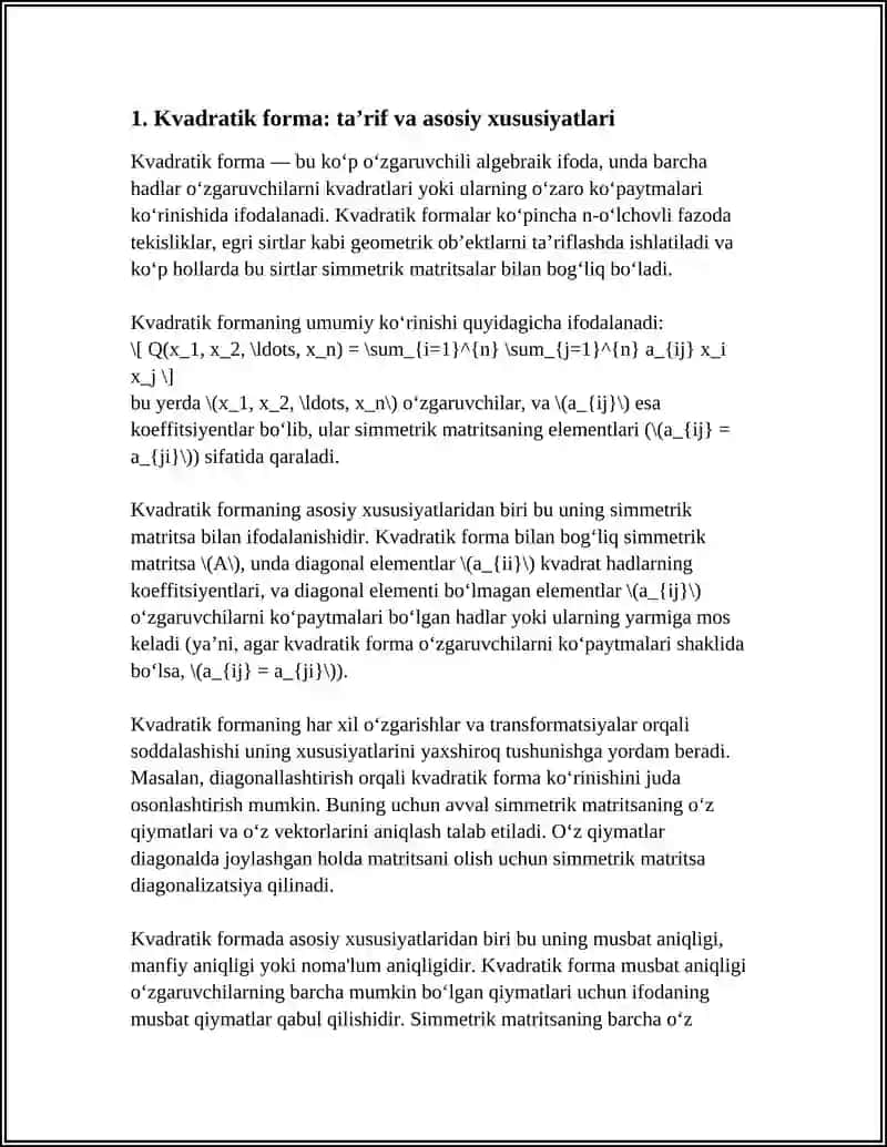 KVADRATIK FORMA 3