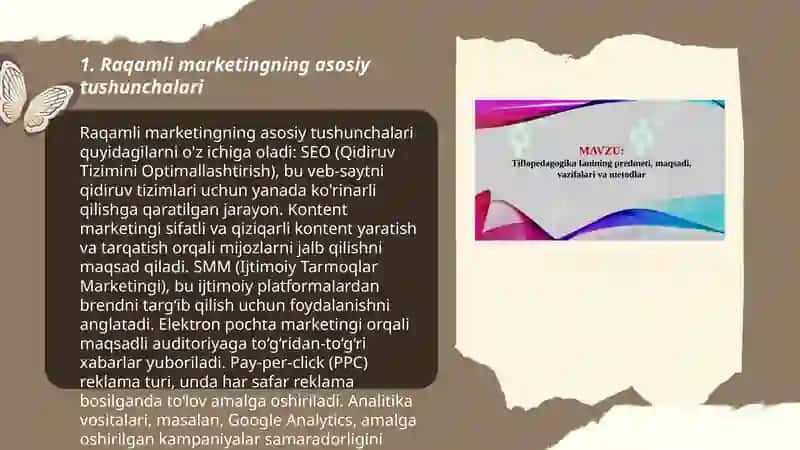 Turizmda elektron marketing fanining predmeti, maqsadi va vazifalari 3