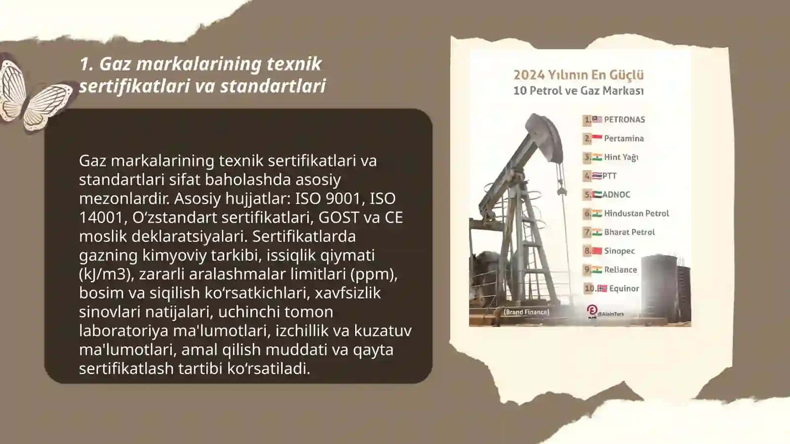 Gaz markalarining texnik sertifikatlari va standartlari 3
