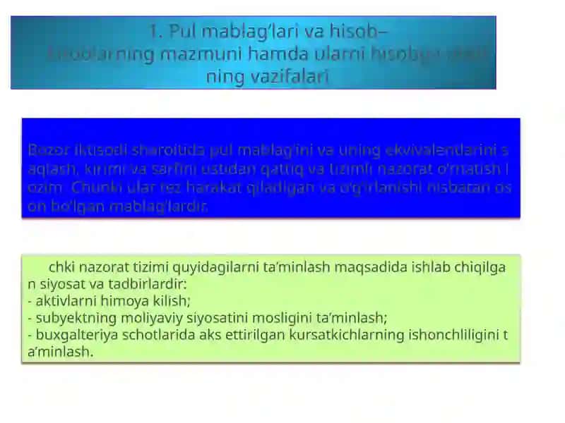 Pulmablag‘lar va hisob-kitoblar 3