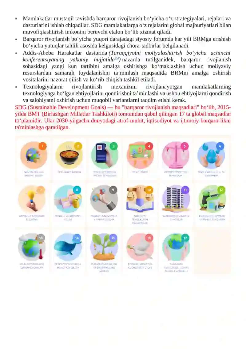 Barqaror rivojlanish maqsadlari (SDGs)larga erishish strategiyalari va mamlakatlar tajribasi 3