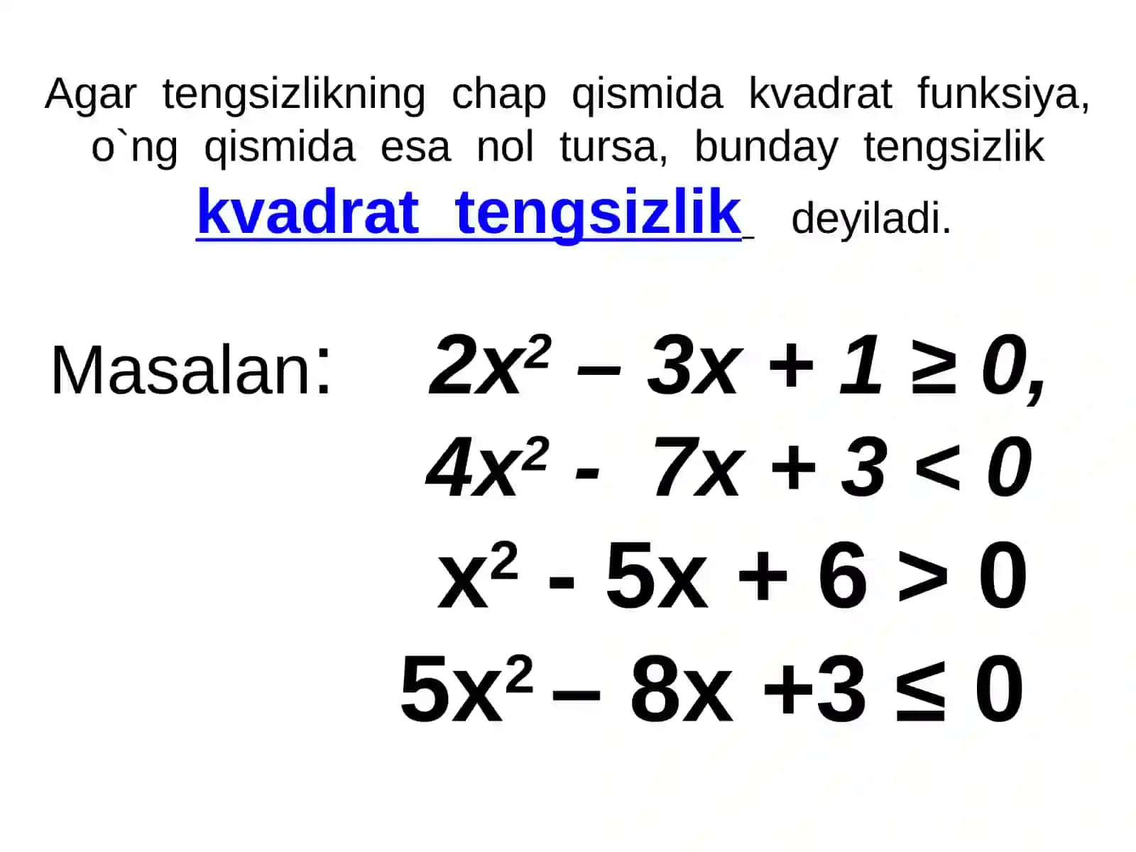 Kvadrat tengsizlik 3