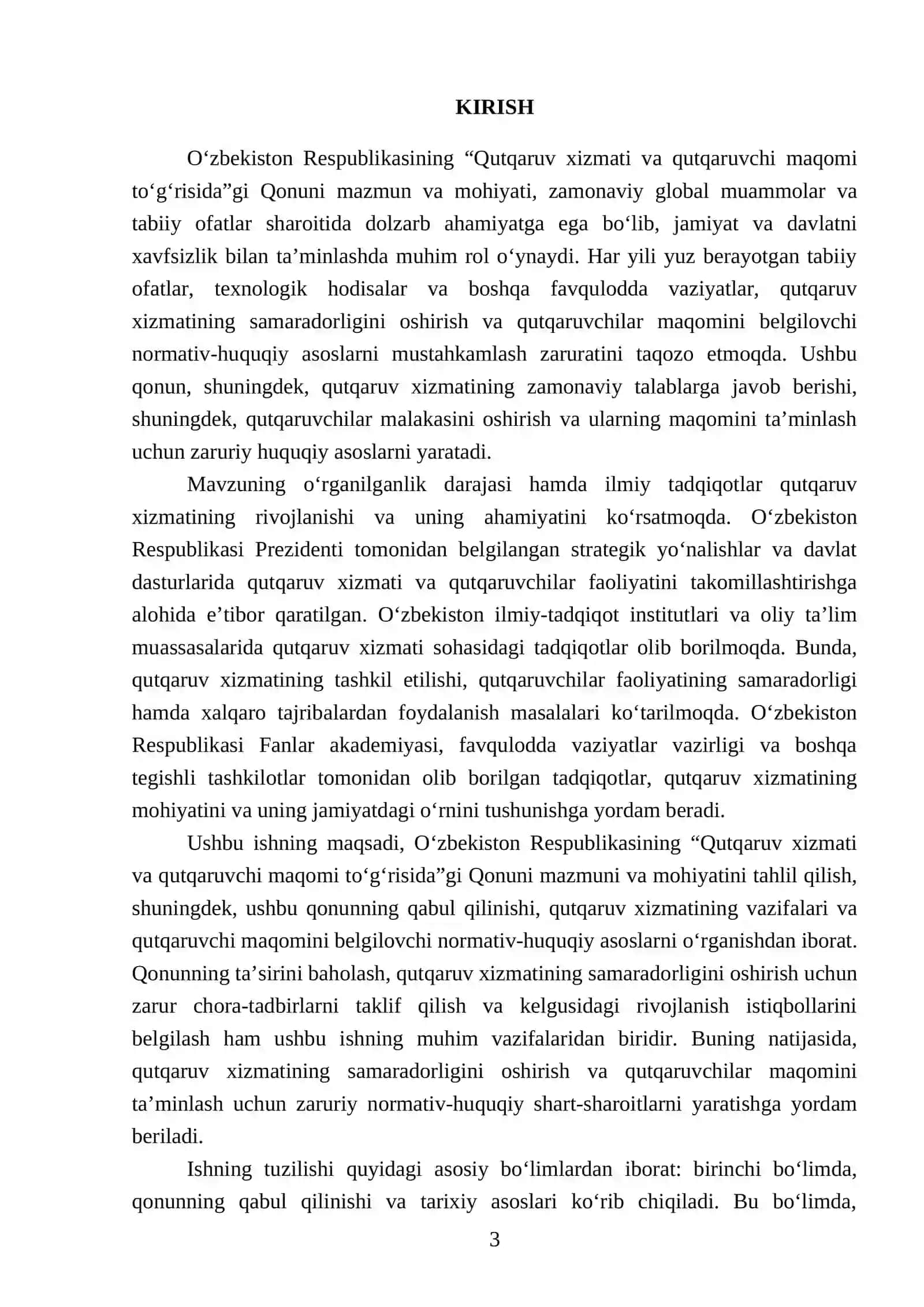 Avariya qutqaruv ishi fani 3