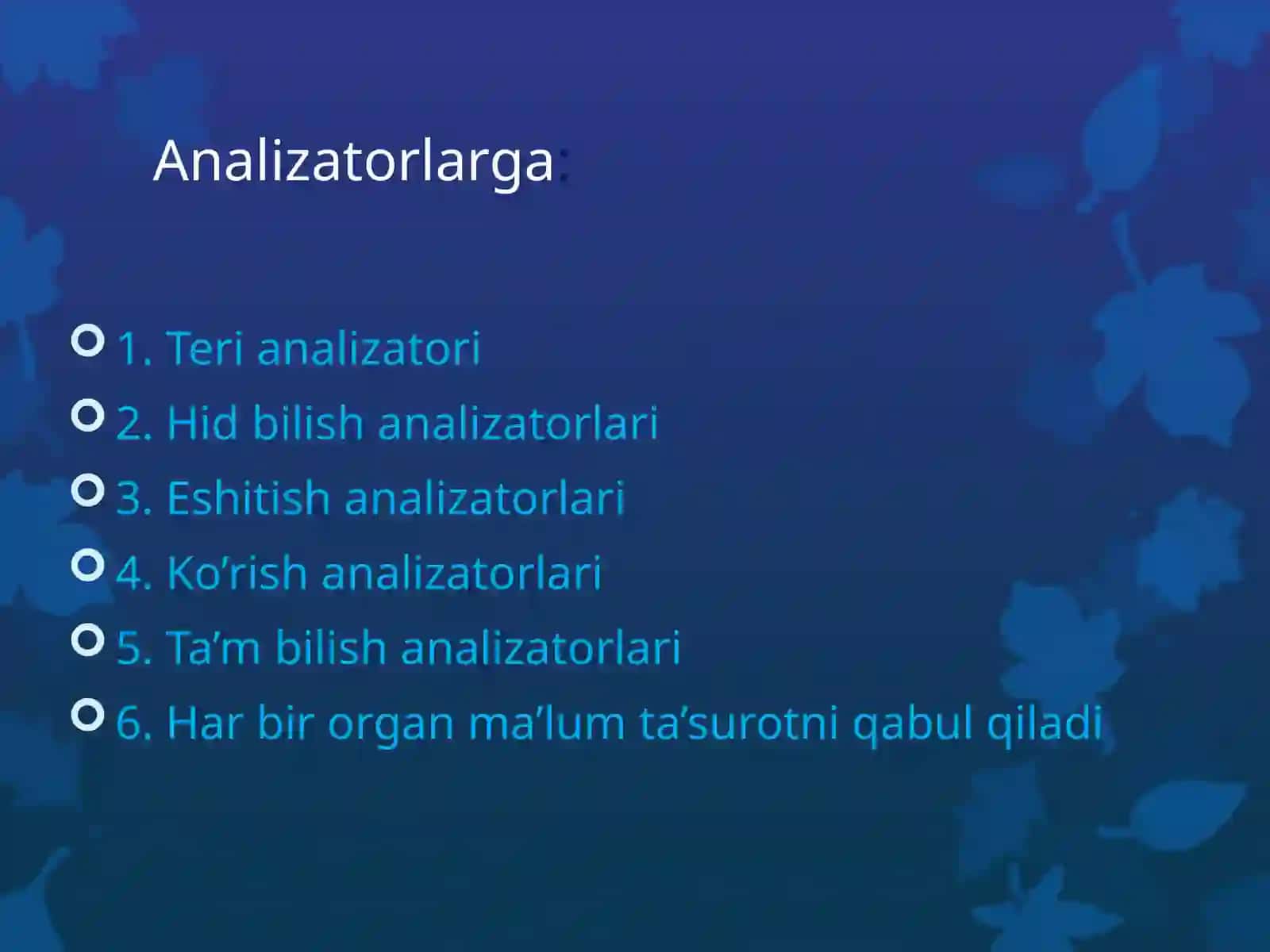 Sezgi organlarining ahamiyati va ko'rish analizatori 3