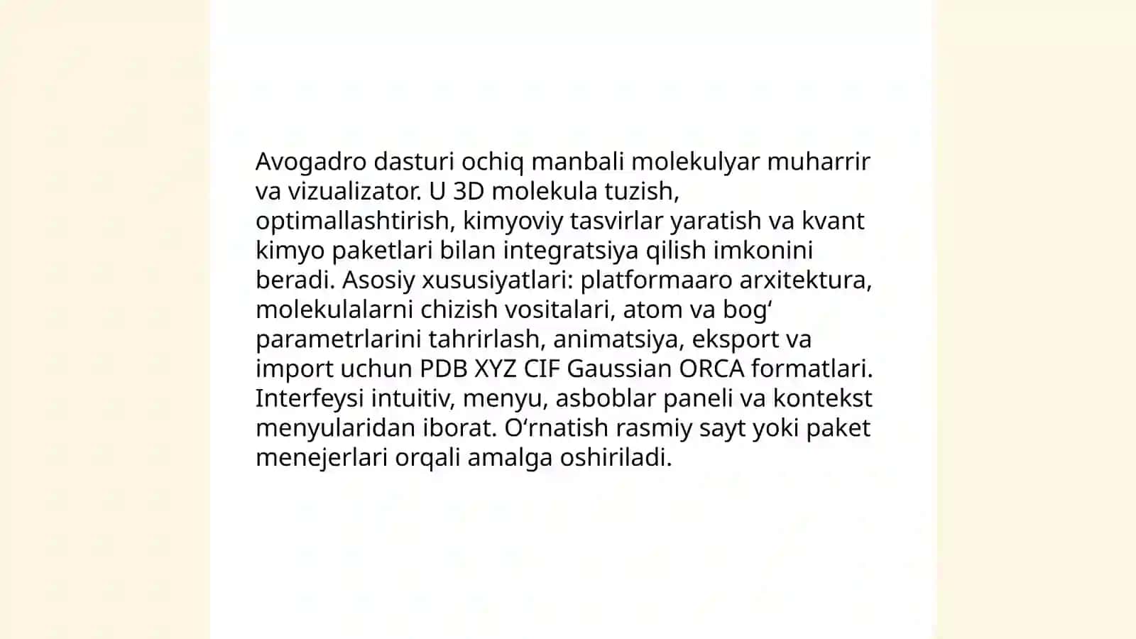 Avogadro dasturi 3