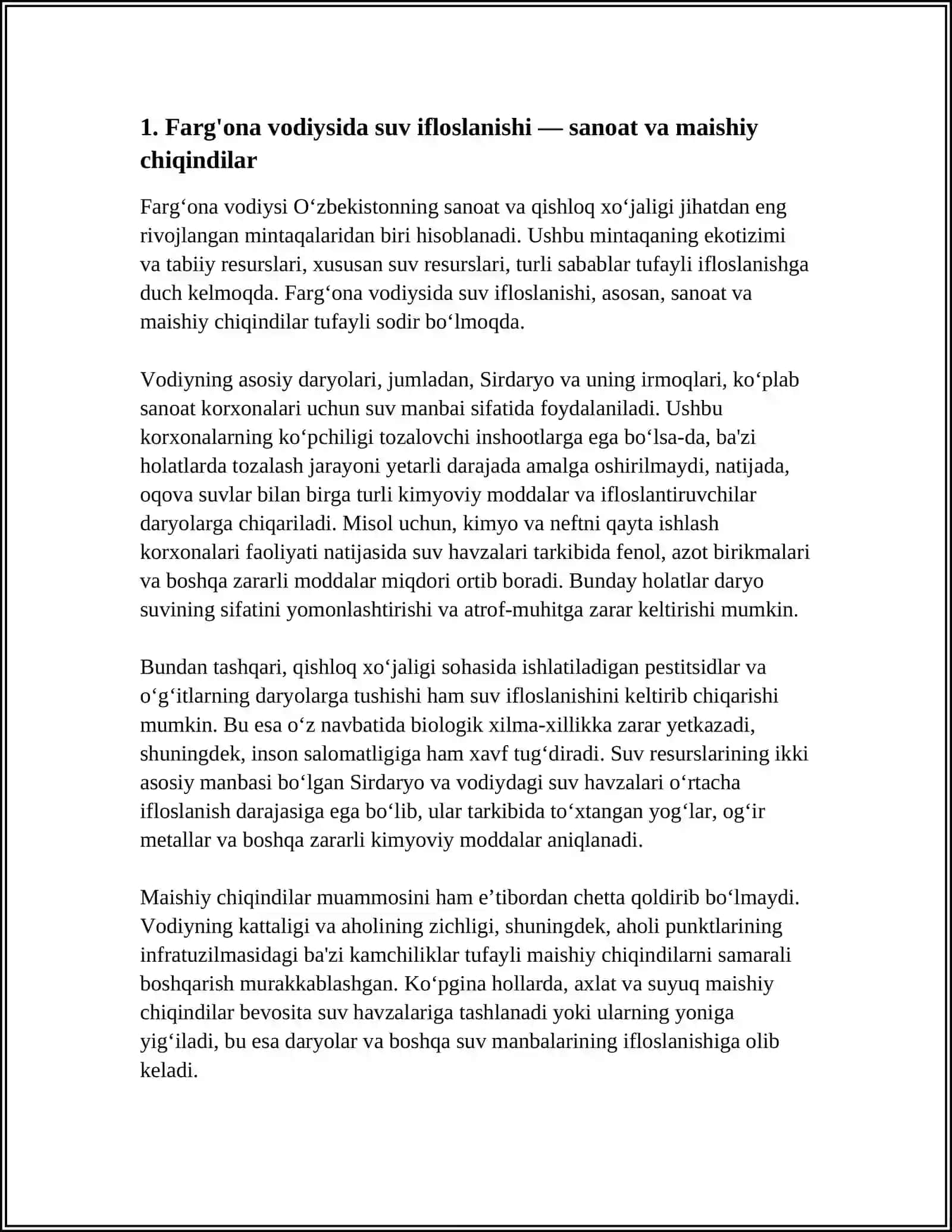 FARG'ONA VODIYSIDA EKOLOGIK MUOMMOLAR 3