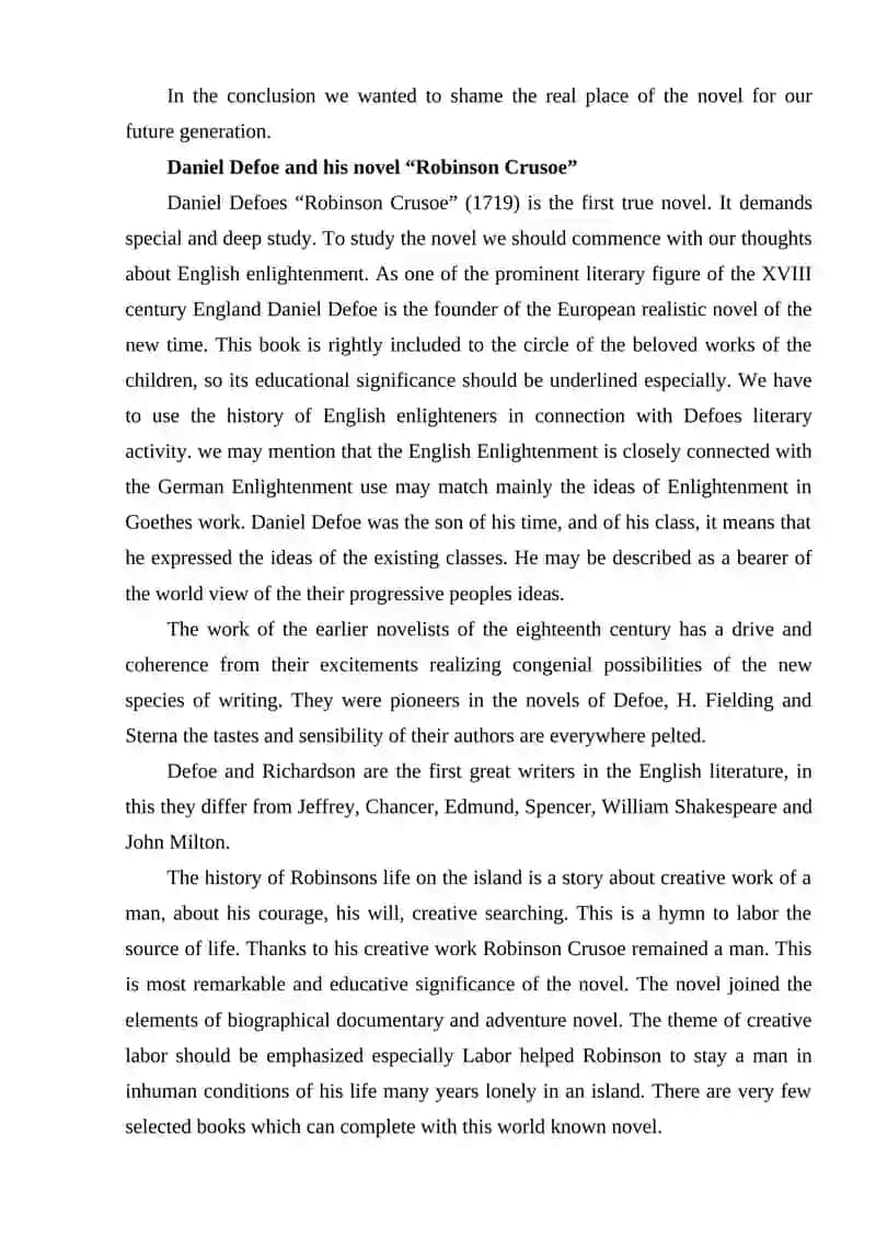 DANIEL DEFOE’S “ROBINSON CRUSOE” 3