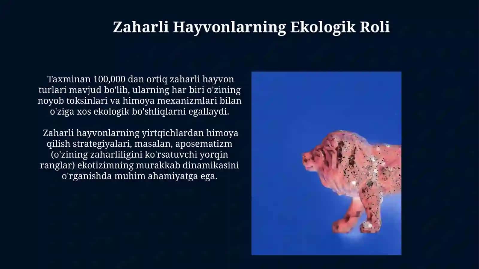 Zaharli Hayvonlar Sistematikasi 3
