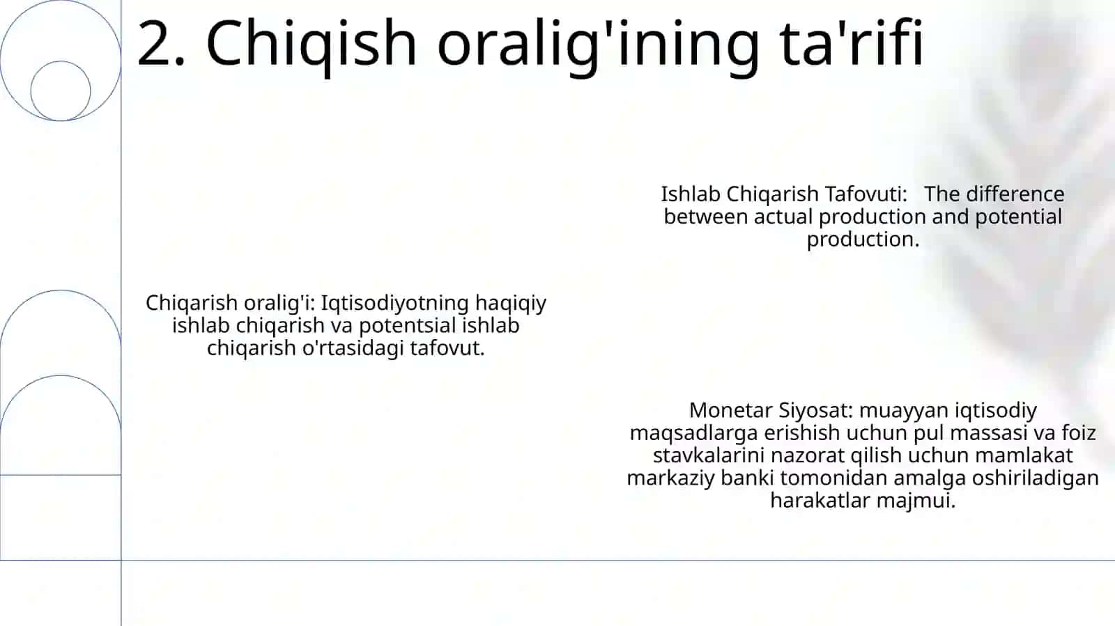 Ishlab Chiqarish Tafovuti Va Monetar Siyosat 3