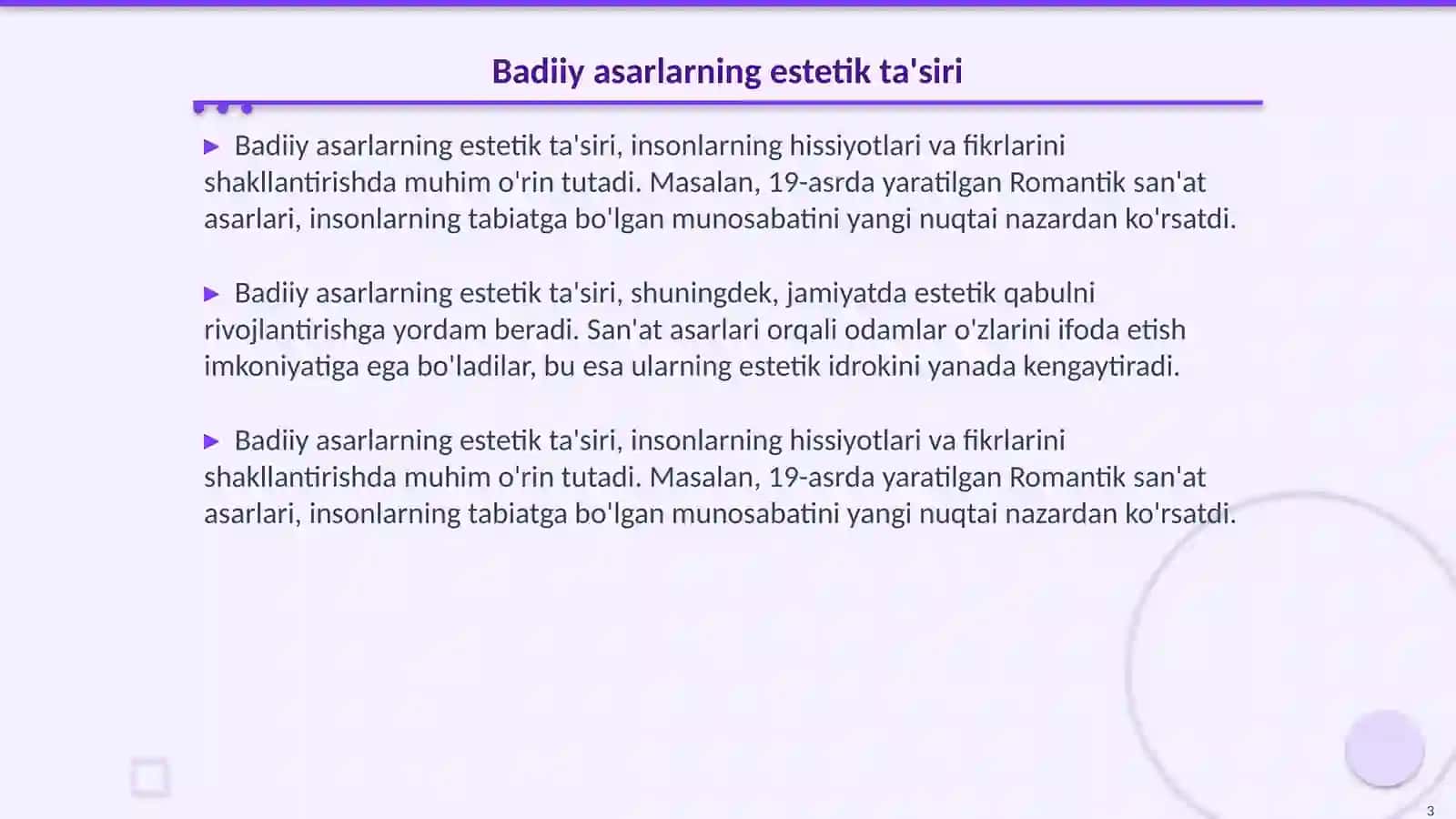 Dunyoni estetik idrok etishda badiiy asarlarning ahamiyati 3