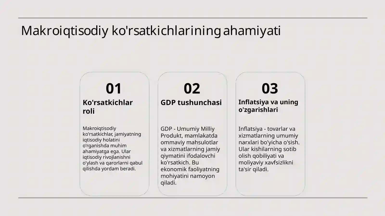 Makroiqtisodiy ko'rsatkichlar va ularni hisoblash 3