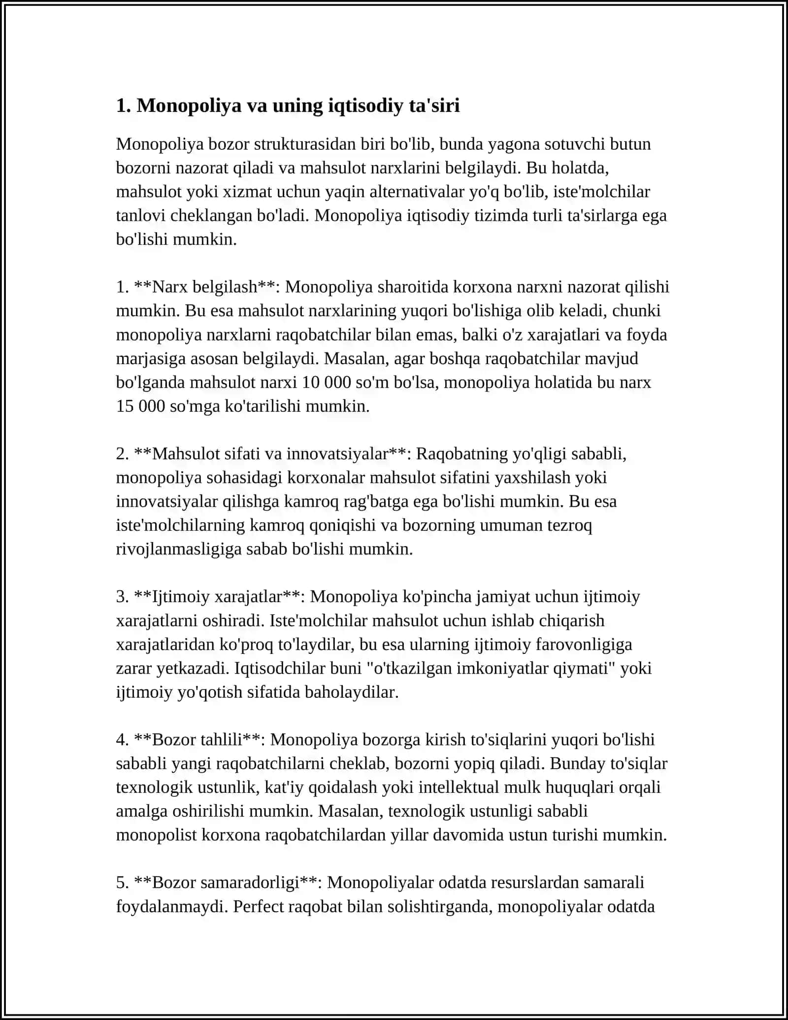 RAQOBAT VA MONOPOLIYA 3