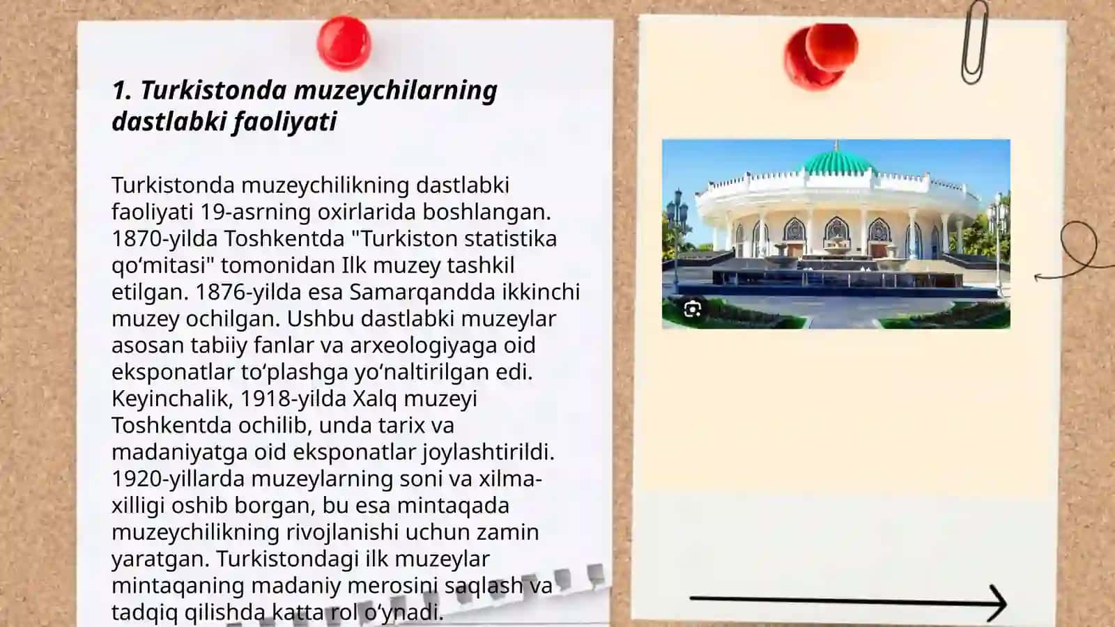 Turkistonda muzey ishining shakllanishi va bosqichlari 3