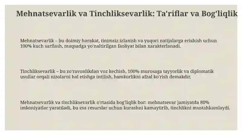 Mehnatsevarlik va Tinchliksevarlik 3