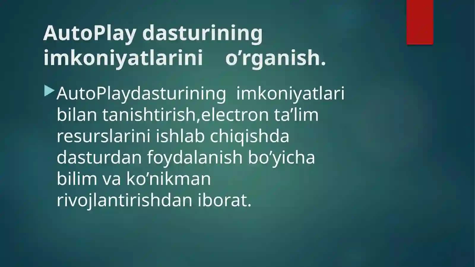 AutoPlayda electrondarslik interfeysini yaratish 3