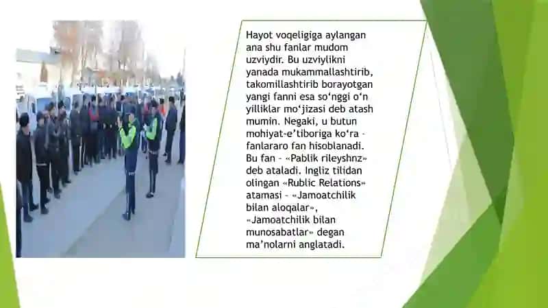 Jamoatchilik bilan aloqalar texnologiyalari faniga kirish 3
