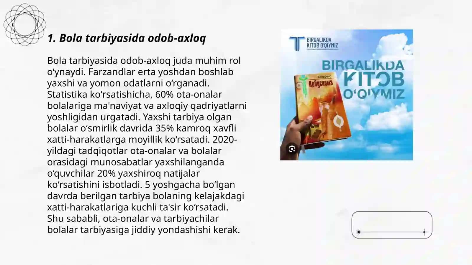 Kaykovusning "Qobusnoma" asarida bola tarbiyasi 3
