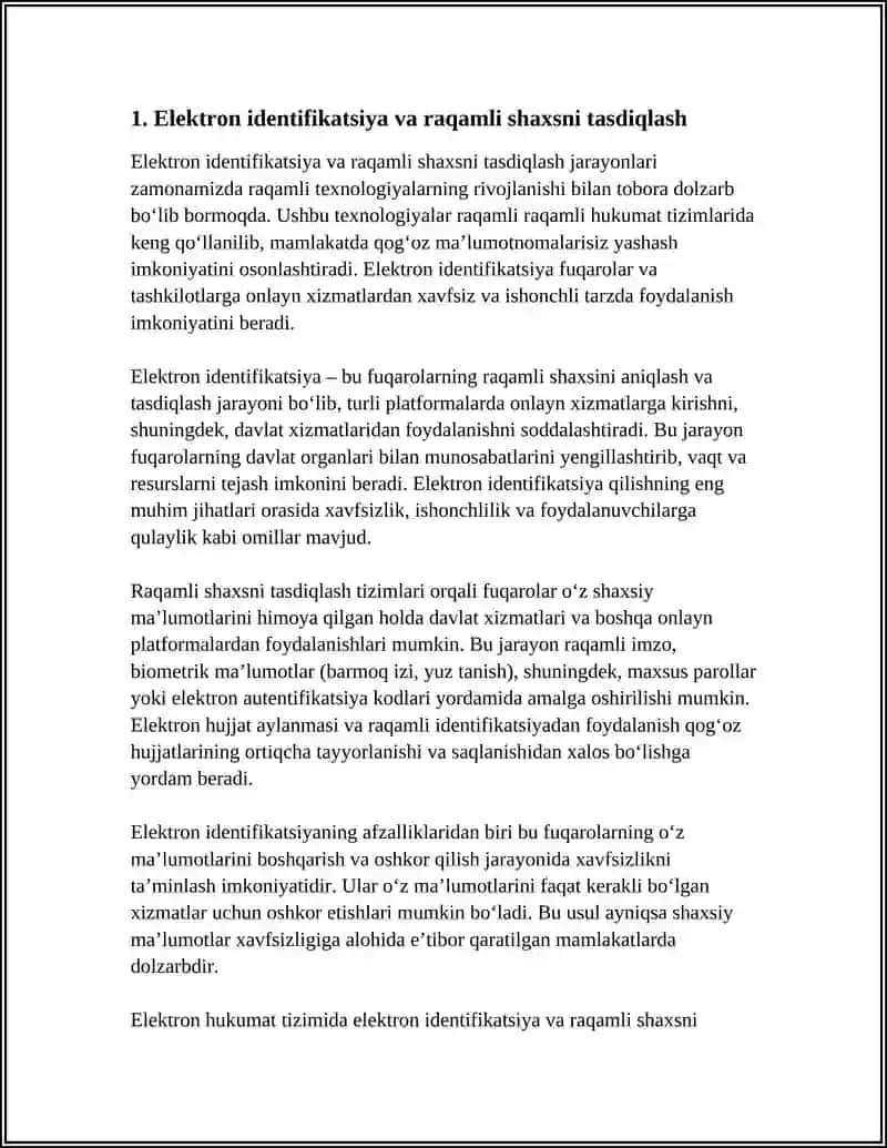 ELEKTRON HUKUMAT: QOG'OZ MA'LUMOTNOMASIZ MAMLAKATDA YASHASH QULAYMI? 3