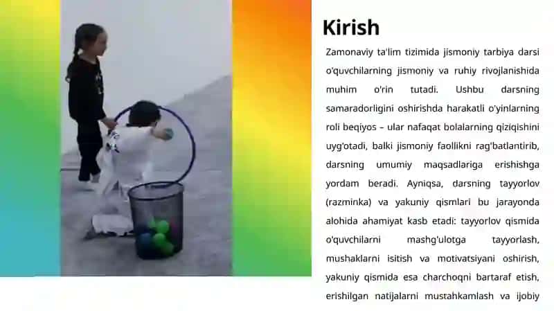 Jismoniy Tarbiya Darsi Tayyorlov va Yakuniy Qismi Ga Mosh Sharhakatlarni Tanlash va Tahlil Qilish 3