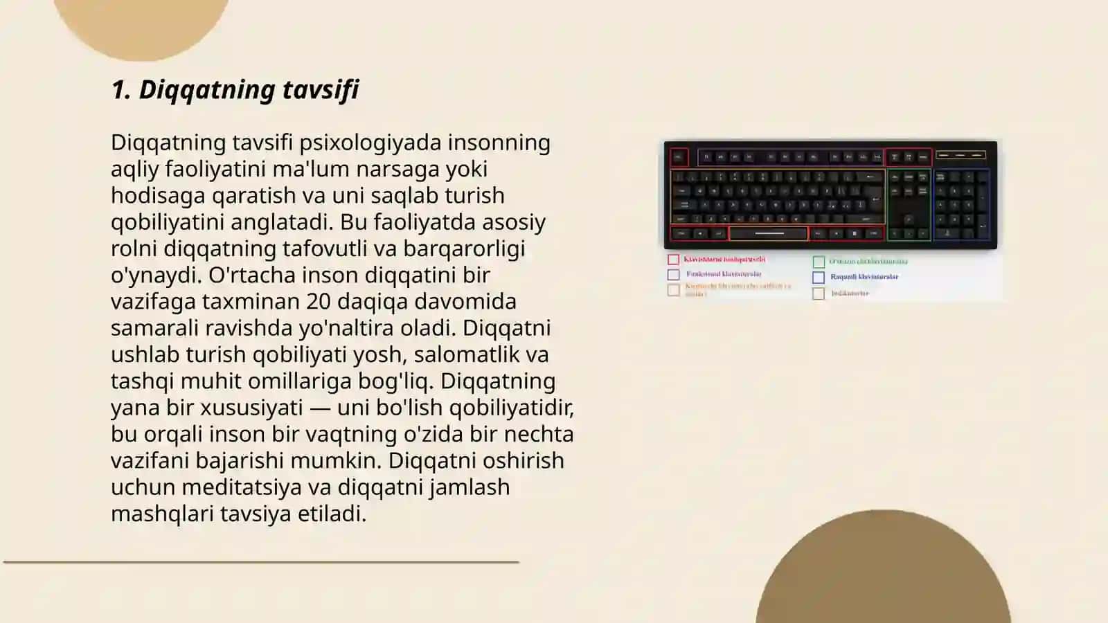Diqqat to'g'risida tushuncha. Diqqat turlari 3