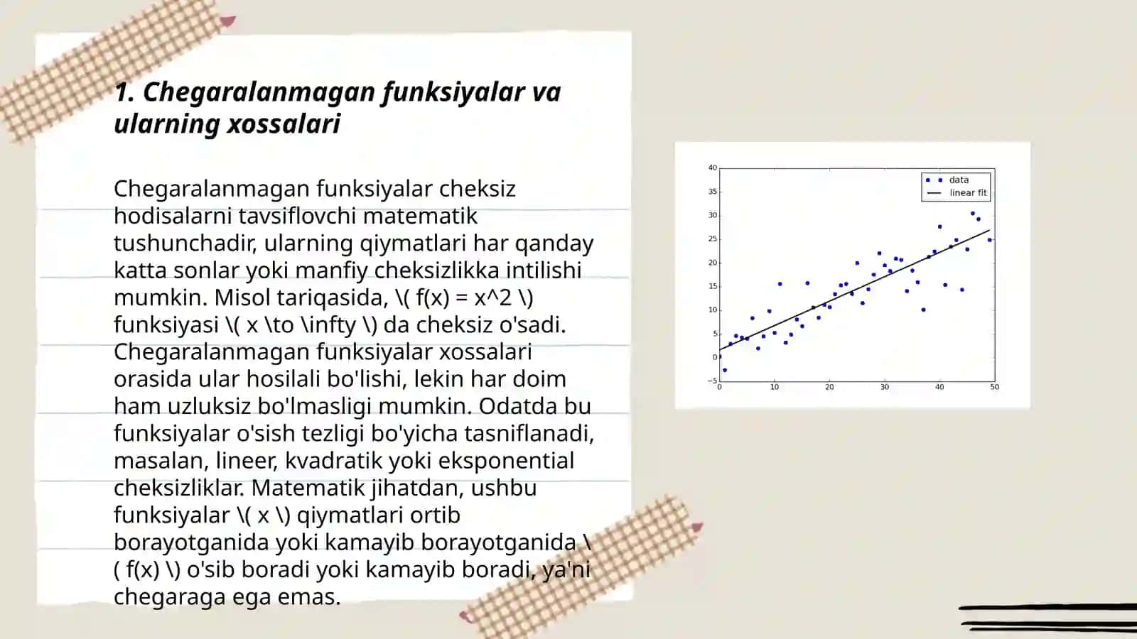 Chegaralanmagan funksiyalar va ularning xossalari 3