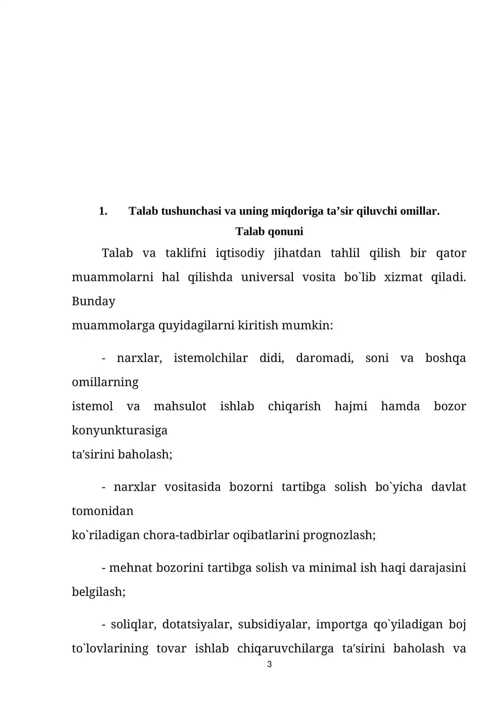 Talab, Taklif, Bozor Muvozanati 3