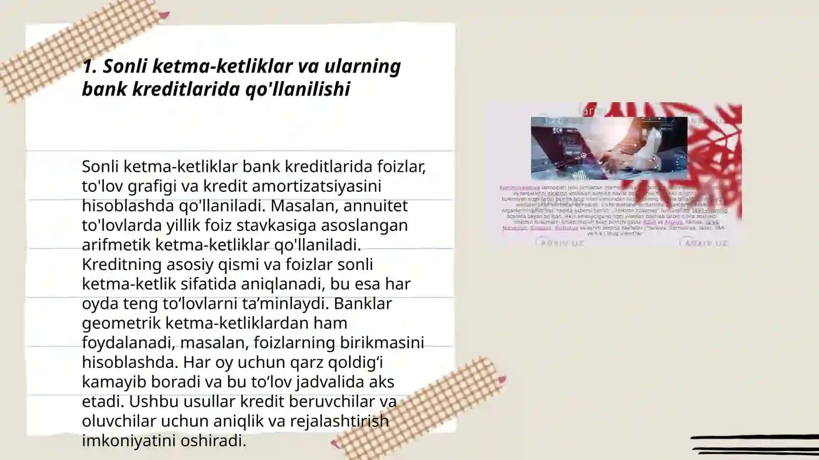 Sonli ketma-ketliklarning iqtisodiyotda qõllanilishi 3