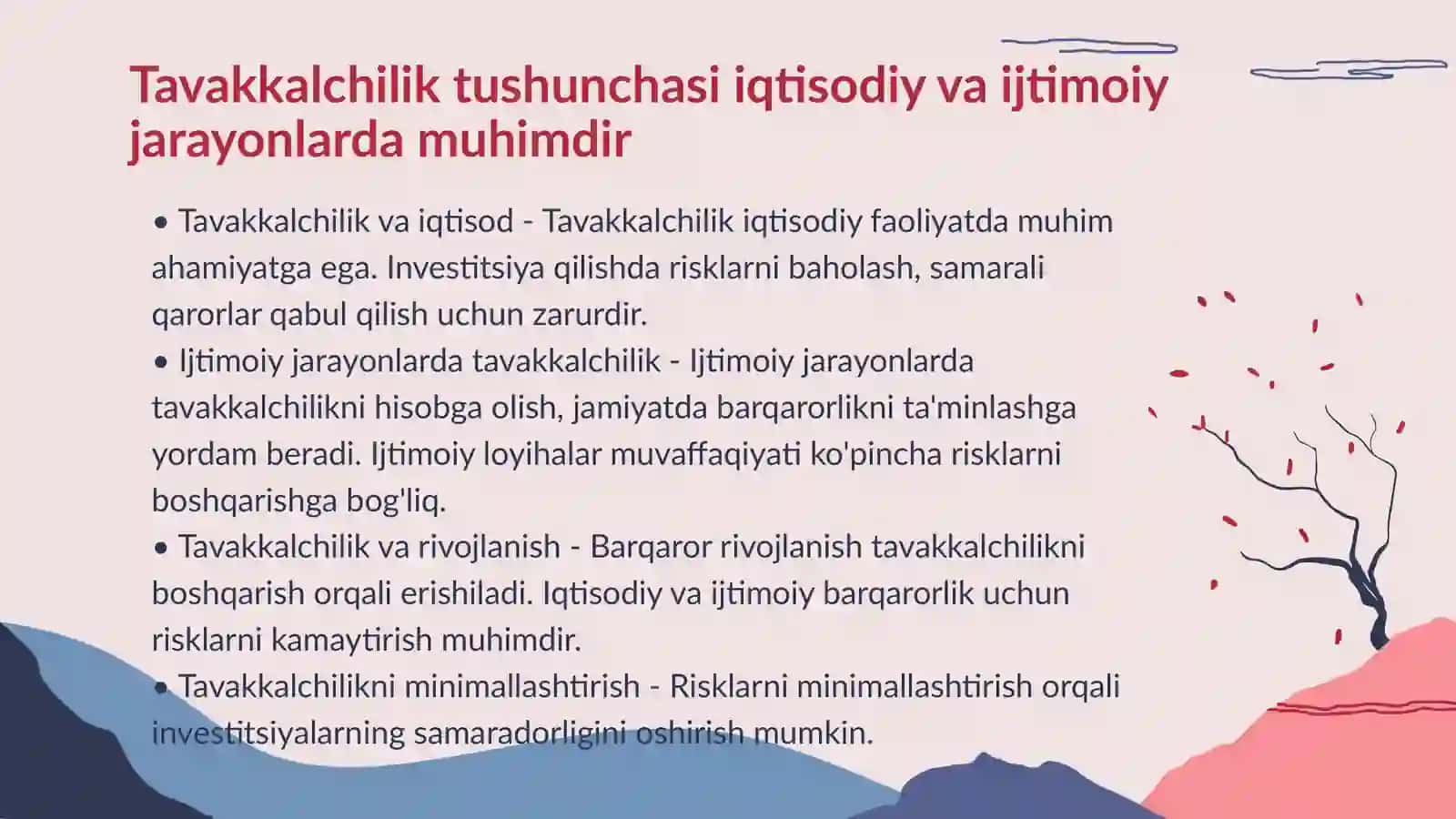 Tavakkalchilikning vujudga kelishi va uni o'lchash 3
