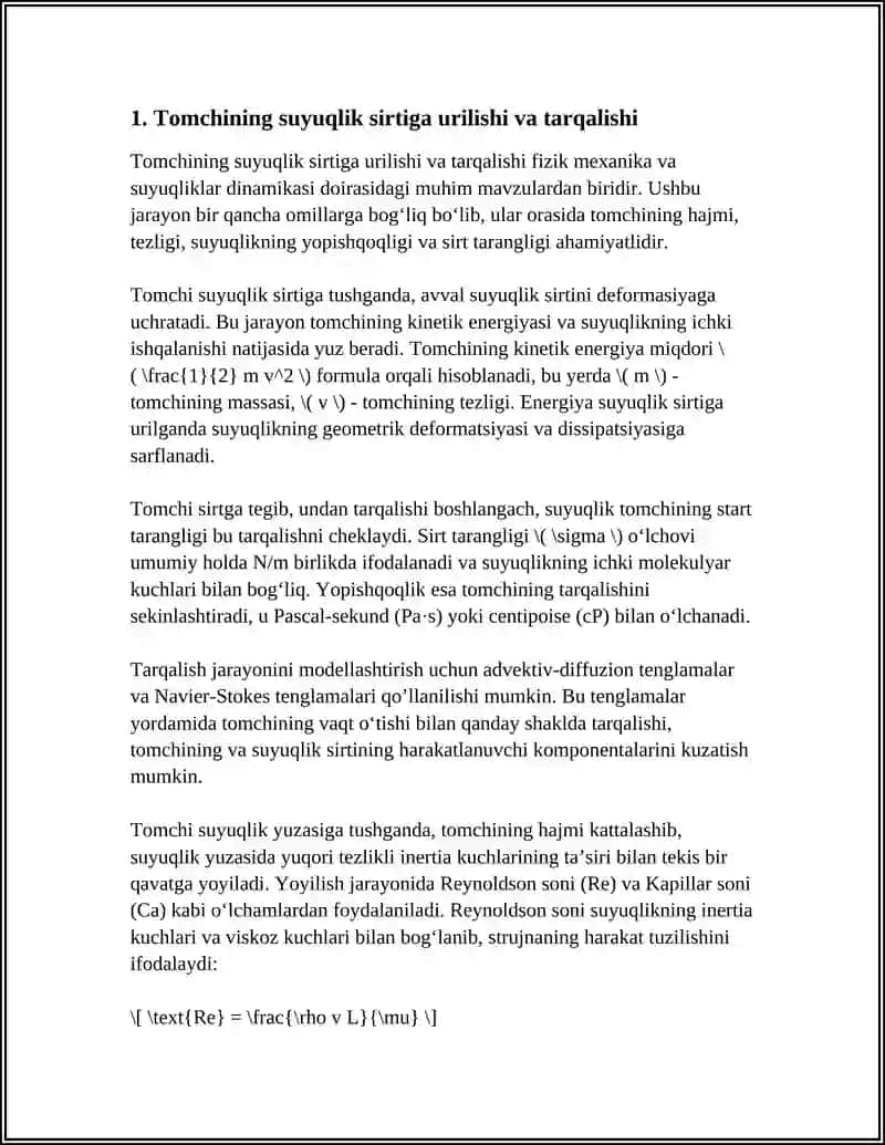 TOMCHINING SUYUQLIK SIRTI BOʻYICHA YOVILIB KETISHI 3