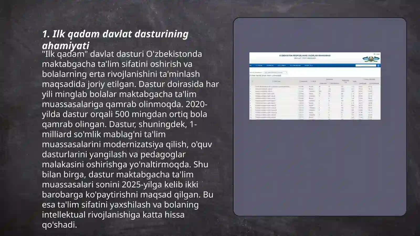 Ilk qadam dasturi 3