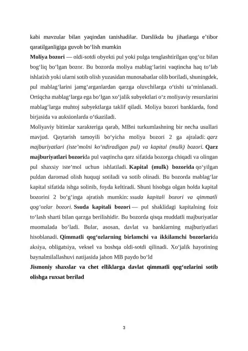 Jismoniy shaxslarning mahalliy va xalqaro moliya bozoridagi ishtiroki 3