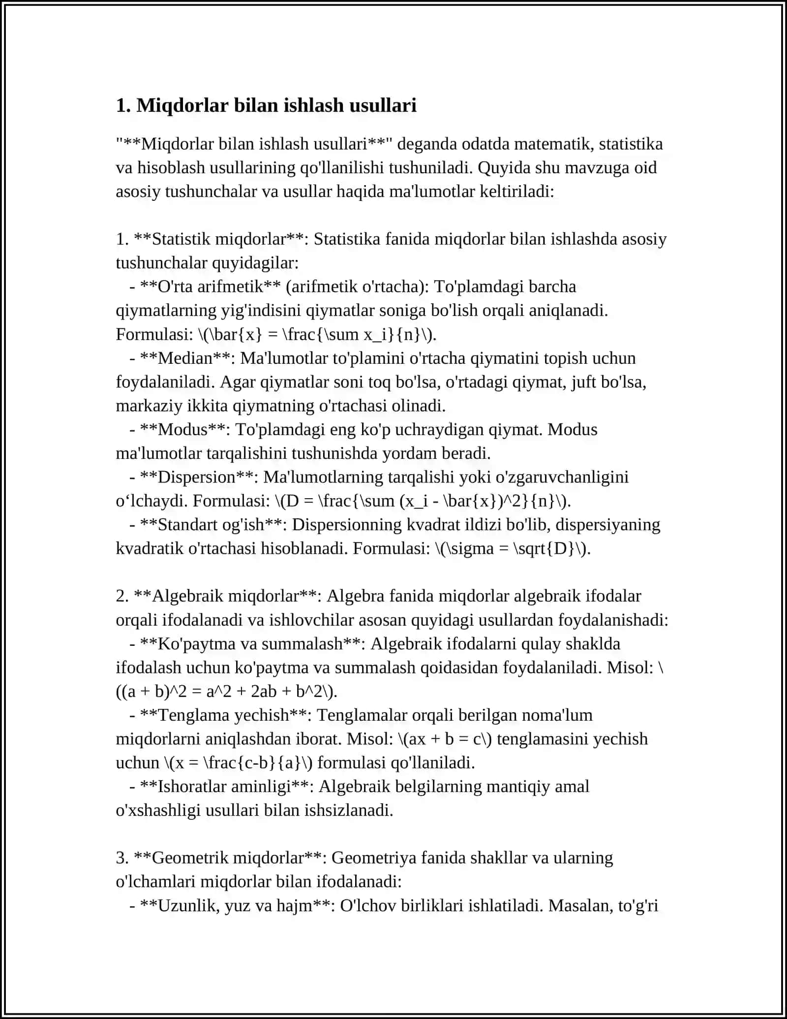 MIQDORLARNING ETALON BIRLIKLARI KELIB CHIQISHI VA SAQLANISHI 3