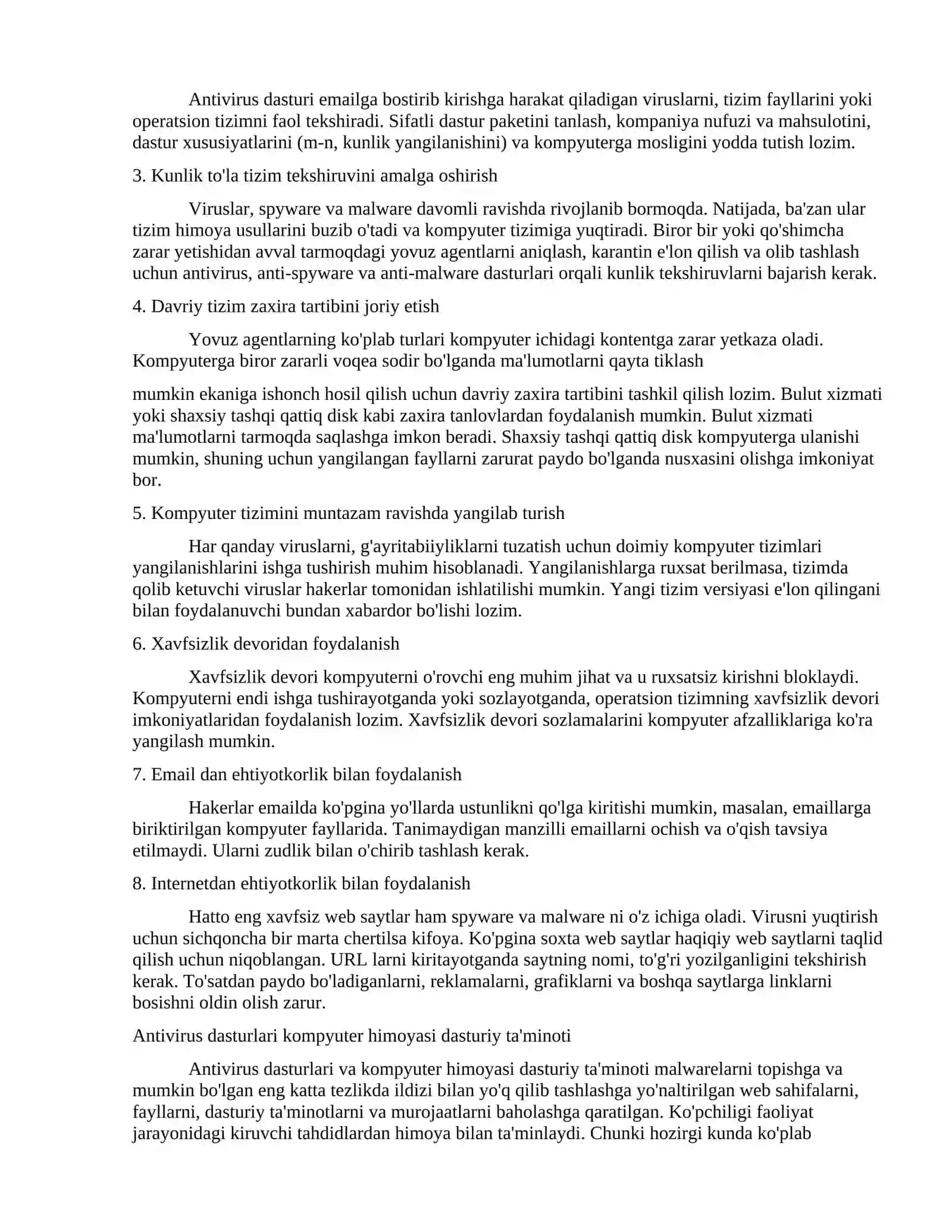 Mavzu: Kompyuter viruslaridan himoyalanish texnalogiyalari 3