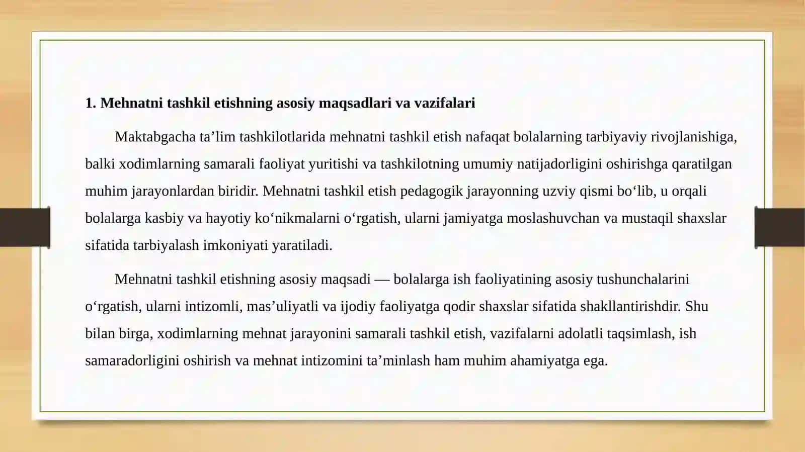 Maktabgachata’lim tashkilotida mehnatni tashkilotish shakllari 3
