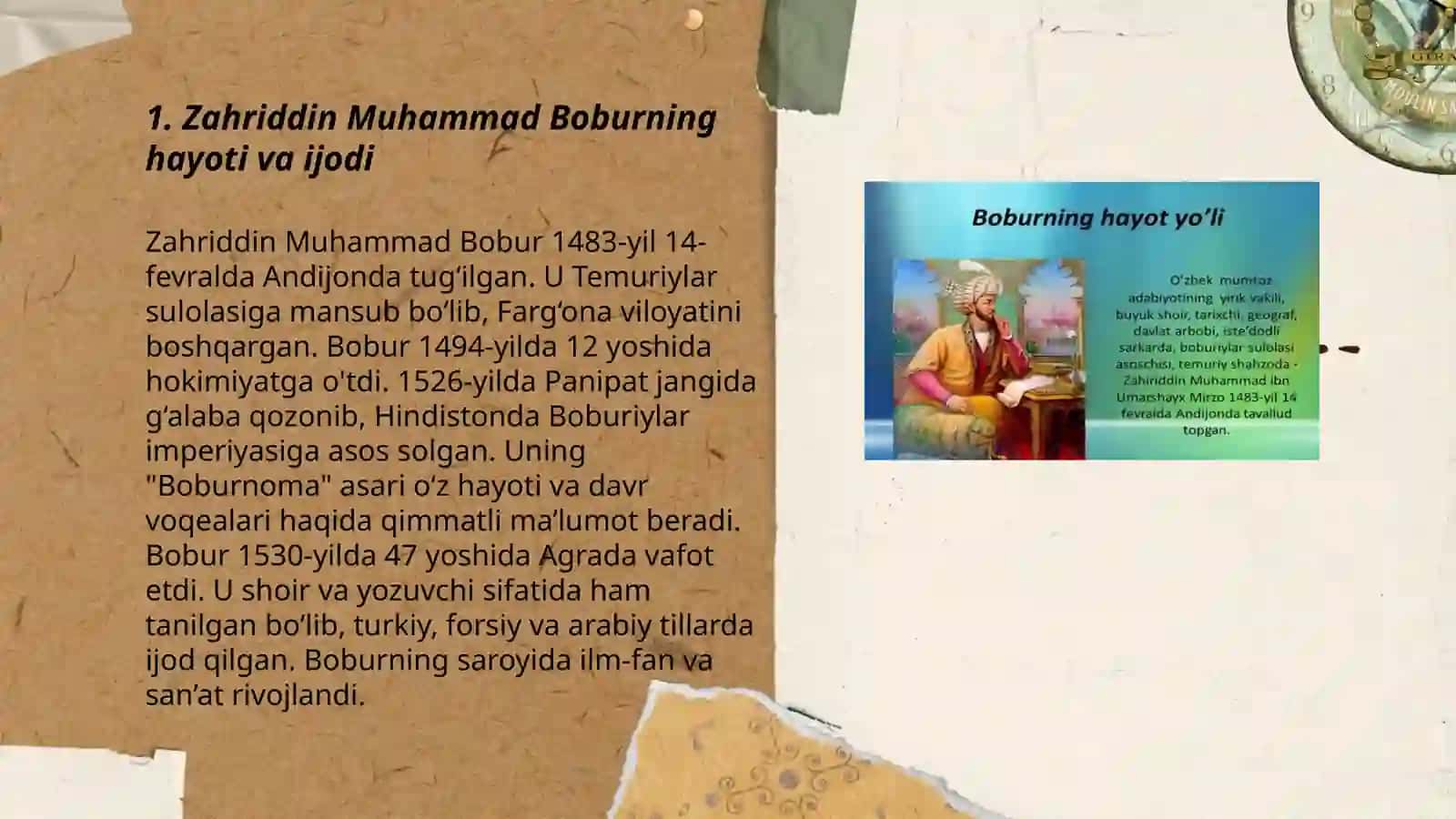 Zahriddin Muhammad Bobur va buburiylar merosida tarbiyaga oid qarashlar 3