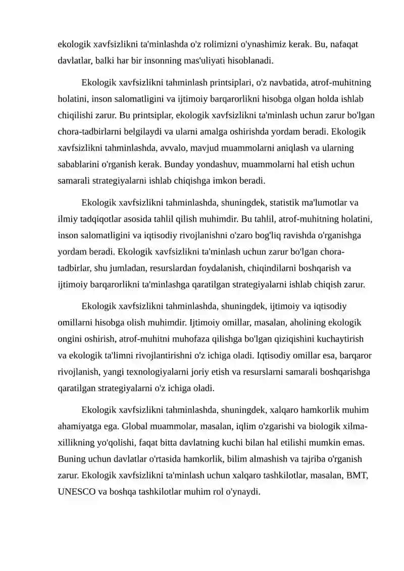 Ekologik xavfsizlikni tahminlash printsiplari 3