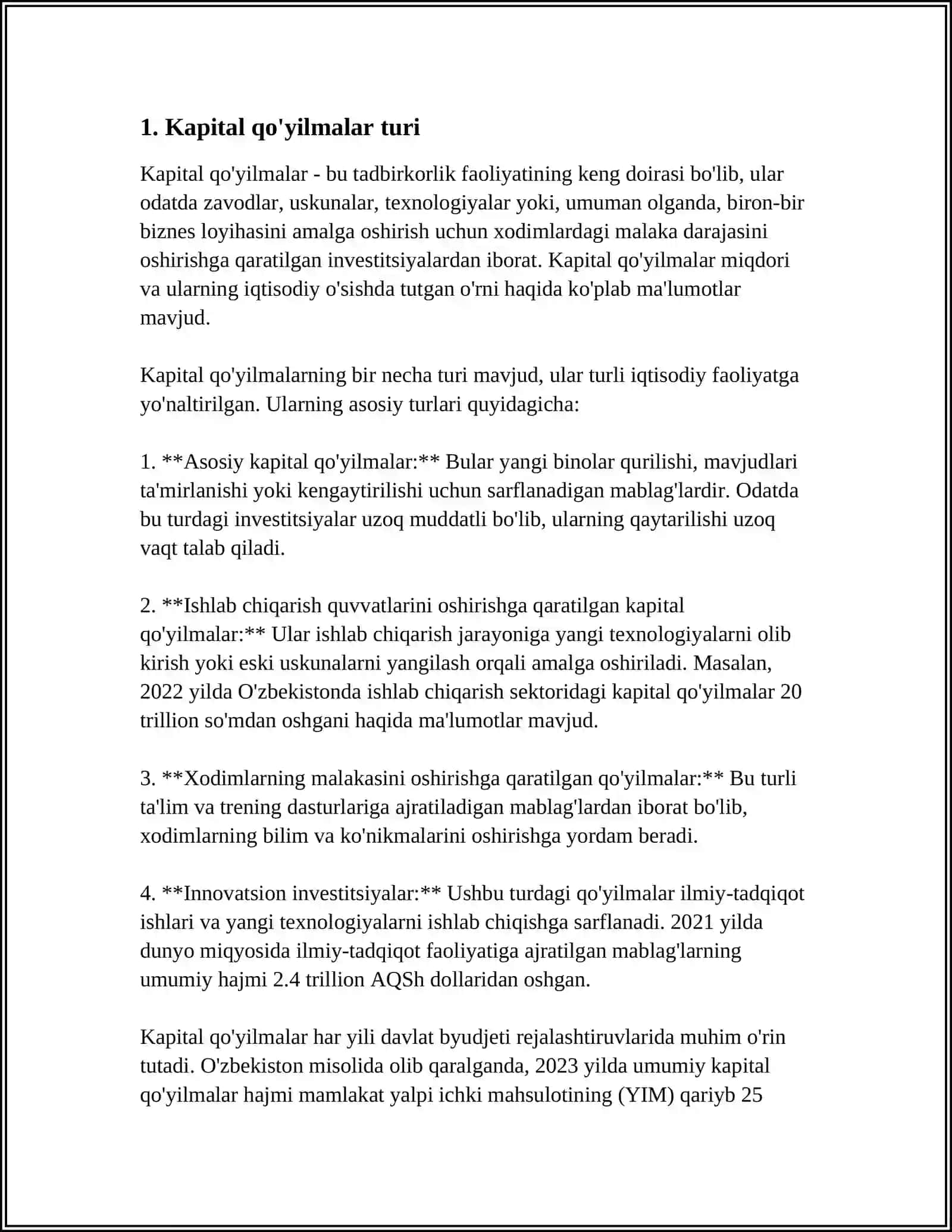 KAPITAL QO'YILMALAR VA KAPITAL BOZORI 3